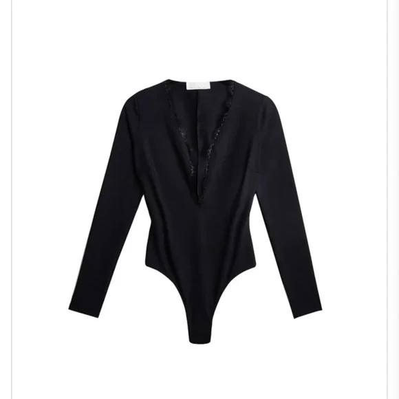 🎄NWT Fleur du Mal Margo Lace Long Sleeve Bodysuit - Picture 3 of 9